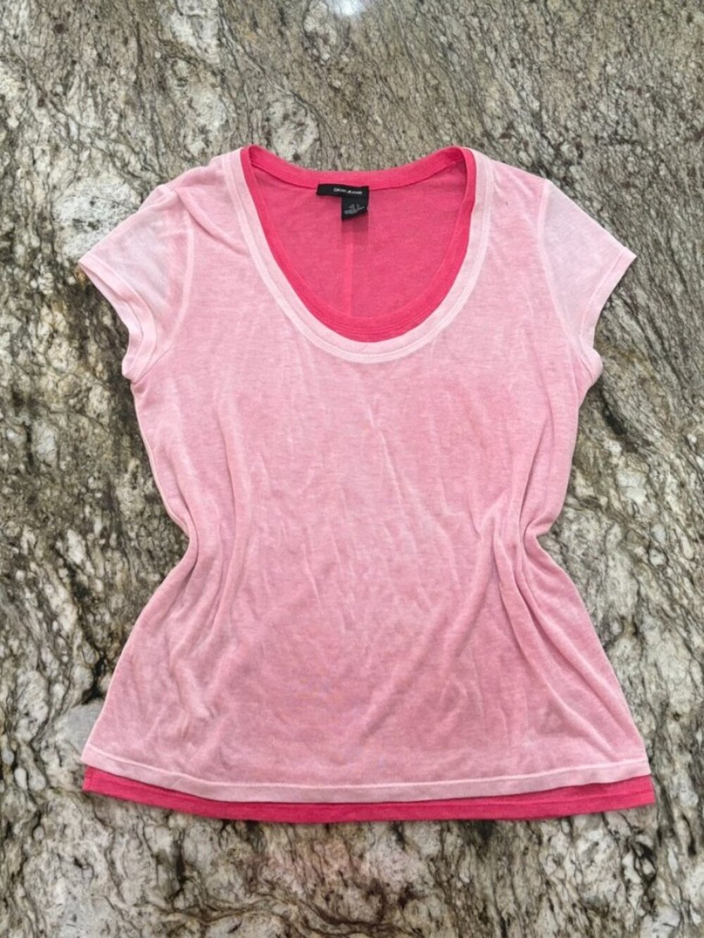 Y2K DKNY Double Layer Sheer Top